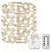 GDEALER 120 Led 39ft Fairy Lights Fairy String Lights Battery Operated Waterproof 8 Modes Remote Control String Lights Copper Wire Firefly lights Christmas Decor Christmas Lights Cool White