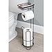 iDesign Classico Metal Free Standing Toilet Paper Tissue Holder with Shelf, Roll Reserve Canister for Kid's, Guest, Master, Office Bathroom, 6.5