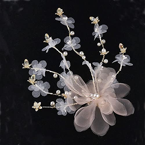 Girls Pink & White Flower Hair Clip Headpiece, Vintage Floral Hair Piece, Birthday Wedding Bridal Hair Accessory