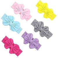 Baby Girl Headbands Multicolor Head Wrap Elastics 6pcs Hair Band Accessories with Big Bow (Color-BH)