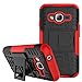 Samsung Galaxy J1 Mini Prime Case Remex Military Tires Leather and Kickstand with Shockproof and Anti-Scratch and Non-Slip Case for Samsung Galaxy J1 Mini Prime (Red)