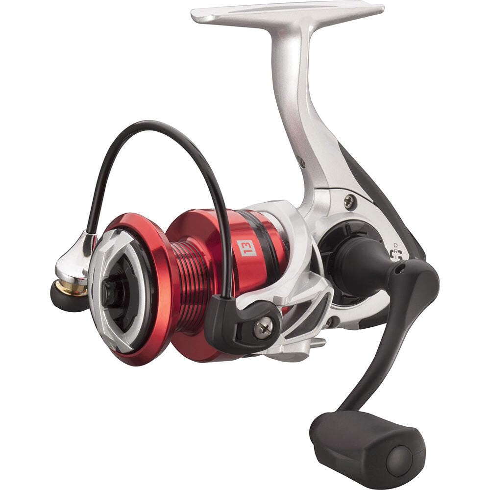 Photo 1 of 13 FISHING - Source F Spinning Reel - 5.2:1 Gear Ratio - 3.0 Size (Fresh) - SORF-5.2-3.0-CP, Silver/Red