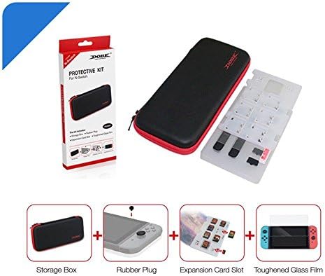 4 in 1 Protective Kit for Nintendo Switch EVA Hard Travel Games Case Pouch with LCD Screen Protector