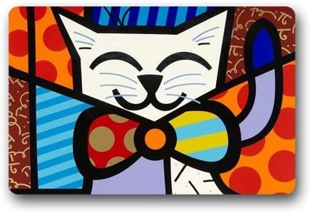 Britto Romero Pop Art Cat Pattern Custom Doormat (23.6"x15.7")