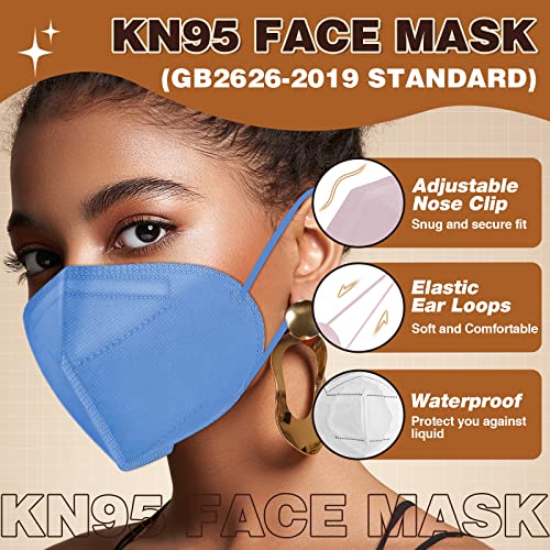 XDX KN95 Face Masks, Individually Wrapped Disposable Face Masks for Men