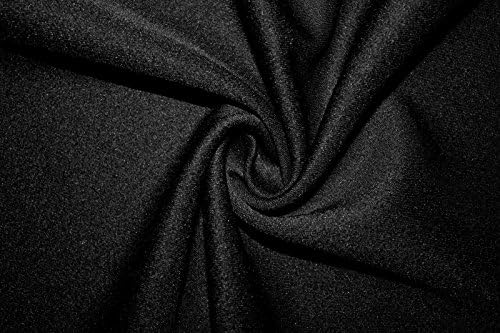 Scuba Techno Double Knit Fabric 90% Polyester 10% Lycra Spandex Stretch 56"-58" By The Yard (Black)