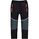 MEILONGER Boys Girls Softshell Skiing Snow Hiking Pants Fleece Lined Kids Waterproof Outdoor Trousers Bottoms