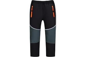 MEILONGER Boys Girls Softshell Hiking Pants Youth Fleece Lined Skiing Snow Pants Kids Winter Outdoor Warm Spalsh Trousers