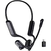 oleap P200b Pro Open Ear Headphones with Mic, Wireless Headset with Mic for Work,Conference Headphones,AI Noise Cancelling Mic for Clear Call,USB-C Dongle for Laptop PC,10Hours Call