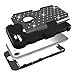 iPhone 7 Case, LONTECT Hybrid Heavy Duty Shockproof Diamond Studded Bling Rhinestone Case with Dual Layer [Hard PC+ Soft Silicone] Impact Protection for Apple iPhone 7 - Black