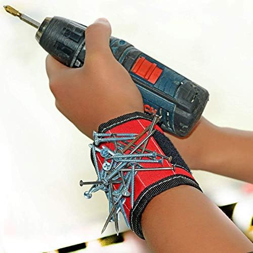 Dedso Super Magnetic Wristband, Keeps Screws, Nails and Tools Handy While Working - Assorted Colors (Pack of 2)