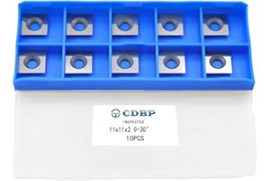CDBP 11mm Square Straight Carbide Inserts for woodturning, 11×11×2.0mm Replacement Cutter for Woodworking Fits Spiral Helical Planer Cutter Head or lathe Turning Tipped, 10pcs