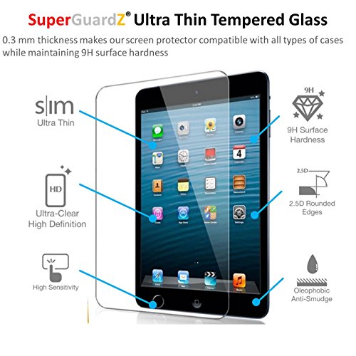 [2-Pack] For iPad Pro 9.7" - SuperGuardZ Tempered Glass Screen Protector, 9H, 0.3mm, 2.5D Round Edge, Anti-Scratch, Anti-Bubble, Shatterproof