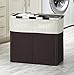 Whitmor Easycare Double Laundry Hamper - Lights and Darks Separator - Espresso, 2 Section