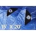 Hanjet Waterproof Tarps 15 x 20 5-mil Thick Rain Covers Drop Cloths Camping Tarp Blue…