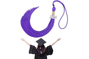 MDOZQ 2024 Graduation Purple Tassel, Tassel Charms for Graduation Cap, 2024 Tassel for Graduation Cap Decorations, Graduation Tassel with 2024 Year Silver Charm for Templar for Graduation Ceremony
