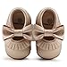 DELEBAO Infant Toddler Baby Soft Sole Tassel Bowknot Moccasinss Crib Shoes (12-18 Months, Gold)