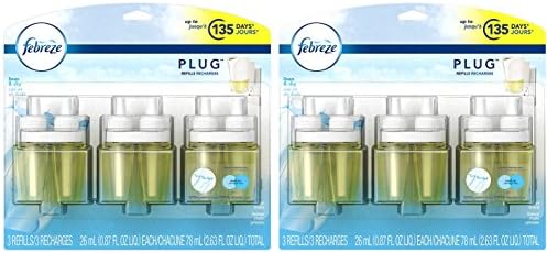 Febreze Noticeables Notables Refills, Linen &amp; Sky Scent, 2 Packs of 3 Refills, 6 Total Refills