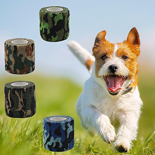 Midsummer Paw bandages for dogs, cats and pets Medical booties, First aid for paws Non slip, Non adhesive, breathable,disposable, washable,Bandaging Tape (5 PCS, D)