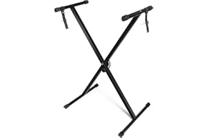 Kuyal Heavy Duty Keyboard Stand, Adjustable Electronic Piano Stand, 7 Lockable Heights With Locking Straps