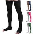 Doc Miller Thigh High Compression Socks - Open Toe, 20-30mmHg for Varicose Veins, Calf, Leg & Ankle Support, Pregnancy & Maternity Stockings, Small to Plus Size