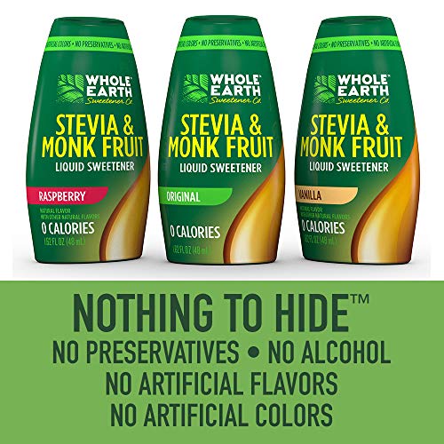Whole Earth Stevia & Monk Fruit Liquid Sweetener, Original, No