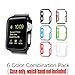 [6 Color Pack] Apple Watch Case 38mm, Fintie Ultra Thin Lightweight Hard Protective Bumper Cover for All Versions 38mm Apple Watch Series 2 / 1 / Original (2015) Retail Packaging
