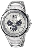 Seiko Men's COUTURA Chronograph Japanese-Quartz Watch with Stainless-Steel Strap, Silver, 22 (Model: SSC627)