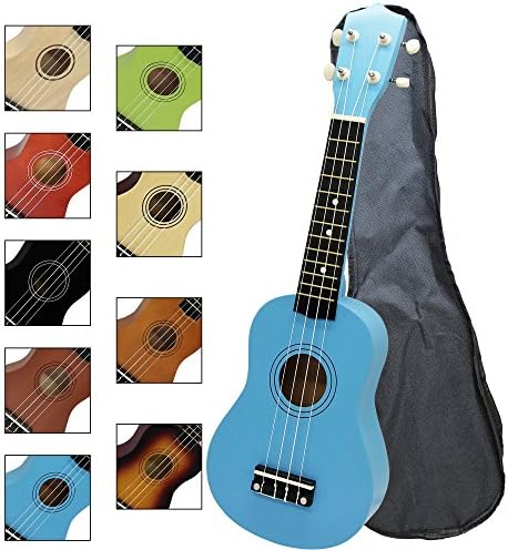 MELODIC UKU-1 Basswood 21" Soprano Colorfully Ukulele with a Carrying Bag and Capo, Strings, picks,Specially Designed for Kids, Students To Learn Ukulele, Economic Gifts for Children (21 inch, Blue)