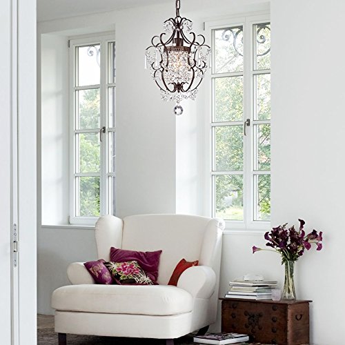 Crystal Chandelier Lighting Bronze Chandeliers 1 Light Iron Ceiling Light Fixture 17011