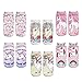 Epeius 6 Pairs Girls'/Women's Cartoon Unicorn Low Cut Socks Colorful Funny Socks with Box Value Pack,White/Pink/Blue/Purple/Beige,Shoe Size 5-8.5