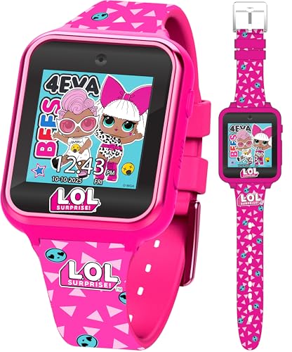 Accutime LOL Surprise Touchscreen Exclusive Pink Smartwatch for Kids – Engaging Educational Games, Step Counter, Camera, Alarm & More – Fun & Interactive Timepiece (LOL4264AZ)