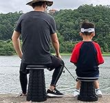 LUOOV Retractable Folding Stools Sturdy Portable Lightweight Plastic Stool, Adjustable Height Holds up 330 Lbs, Outdoor Travel Camping,Fishing Garden Folding Stool