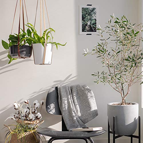 Plant Hanger | Hanging Planters for Indoor Plants | Adjustable Vegan Leather in Beige or Brown | Planter Holder for Pot or Basket to Hang from Wall (Mahogany Brown) - Thumbnail 4