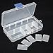 Gleader 1 - 10 Adjustable Clearly Compartment Crafts Plastic Storage Stock Case Box for Barrette Bead Jewellery Findings Nail Art Craft Tool Small Accessories - visually adjustable clearly storage box