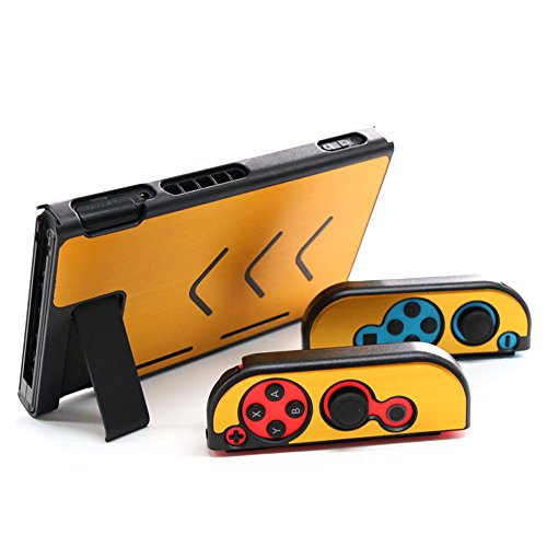 Aluminum Anti-scratch Dustproof Hard Back Protective Case Cover Shells for Nintendo Switch NS Console with Joy-Con Controller (Gold) - Thumbnail 7