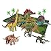 Alagoo Dinosaur Toys, Realistic Dinosaur Figures with Activity Play Mat & Trees, Educational Dinosaur Playset to Create a Dino World Including T-Rex, Triceratops, Velociraptor, Gift for Kids