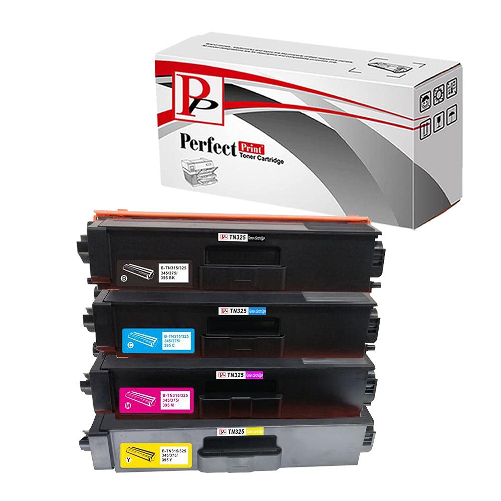 PerfectPrint Compatible Toner Cartridge Replacement for Brother DCP-9055CDN 9270CDN HL-4140CN 4150CDN 4570CDW 4570CDWT MFC-9460CDN 9465CDN 9970CDW TN325 TN-325 (Black/Cyan/Magenta/Yellow, 4-pack)