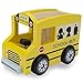 Wooden Wheels Natural Beechwood Chunky Cars and Vehicles Imagination Generation | for Children +12 Months | Yellow School Bus