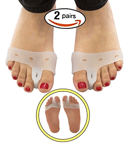 (2 Pairs) Bunion Pads and Toe Spacer Deluxe Combo / Bunion Cushion with Silicone Gel Separators - Gel Toe Straightener Bunion Relief Pads and Toe Alignment- Big Toe Separator (2 Pairs) Bunion Pads and Toe Spacer Deluxe Combo / Bunion Cushion with Silicone Gel Separators - Gel Toe Straightener Bunion Relief Pads and Toe Alignment- Big Toe Separator