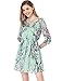 Allegra K Women's 3/4 Sleeve Round Neck Floral Pattern Fully Lined Dress S Mint