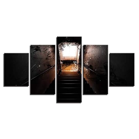 Kshvc Leinwandmalerei Wandkunst Bilder Leinwand Hd Drucke Wohnzimmer 5 Stücke Licht Der Abstrakten Geistertreppe Gemälde Post