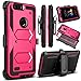 Venoro for ZTE Blade Z Max Case, ZMax Pro 2 Case, ZTE Sequoia Case, Heavy Duty Shockproof Full Body Protection Rugged Hybrid Case Cover with Swivel Belt Clip and Kickstand for ZTE Z982 (Red)