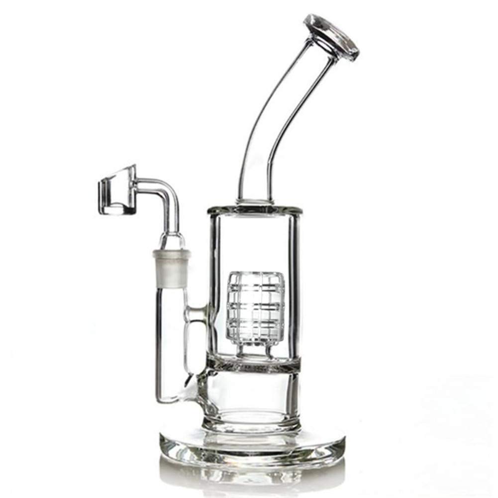 RORA 9.4inch Glass Water Pipes for Bong Medium Waterpipe Birdcage Honeycomb Bongs with Quartz Bowl (Clear)