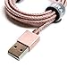 Tera Grand Apple MFi Certified - Lightning to USB Braided Cable with Aluminum Housing 4 ft. Rose Gold
