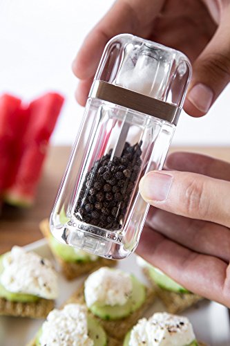 Cole & Mason Kempton Pepper Grinder and Shaker Combo Mill - Mill Includes Premium Sea Salt and Peppercorns