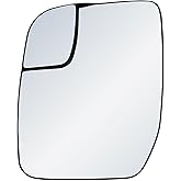 Driver Side Mirror Glass Assembly Non-Heated With Plastic Backing Plate Compatible with 2010-2014 Ford E-150 E-250 E-350 Super Duty (Blind Spot Lens)