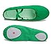 L-RUN Woman's Ladies Classic Yoga Canvas Ballet Dancing Shoes Green