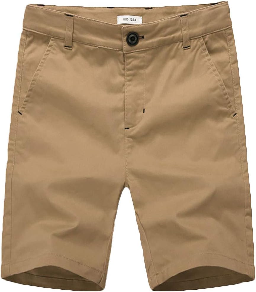 basadina Boys Shorts Cotton Chino Shorts Fitted with Adjustable Waist Pants Kids Summer Clothes 4-14 Years