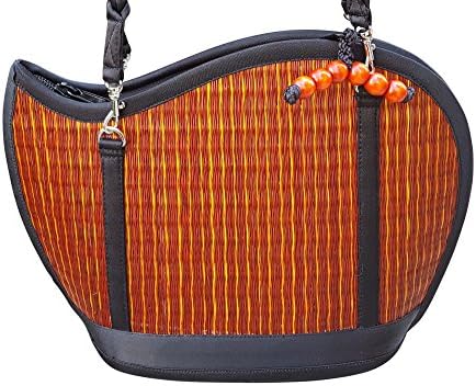 Unique Kiri Wave Basketweave Purse - Handmade and Vegan (Fair Trade) - Caramel